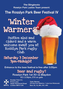 Rosslyn Park Slingbacks Beer Festival 2011 Flyer